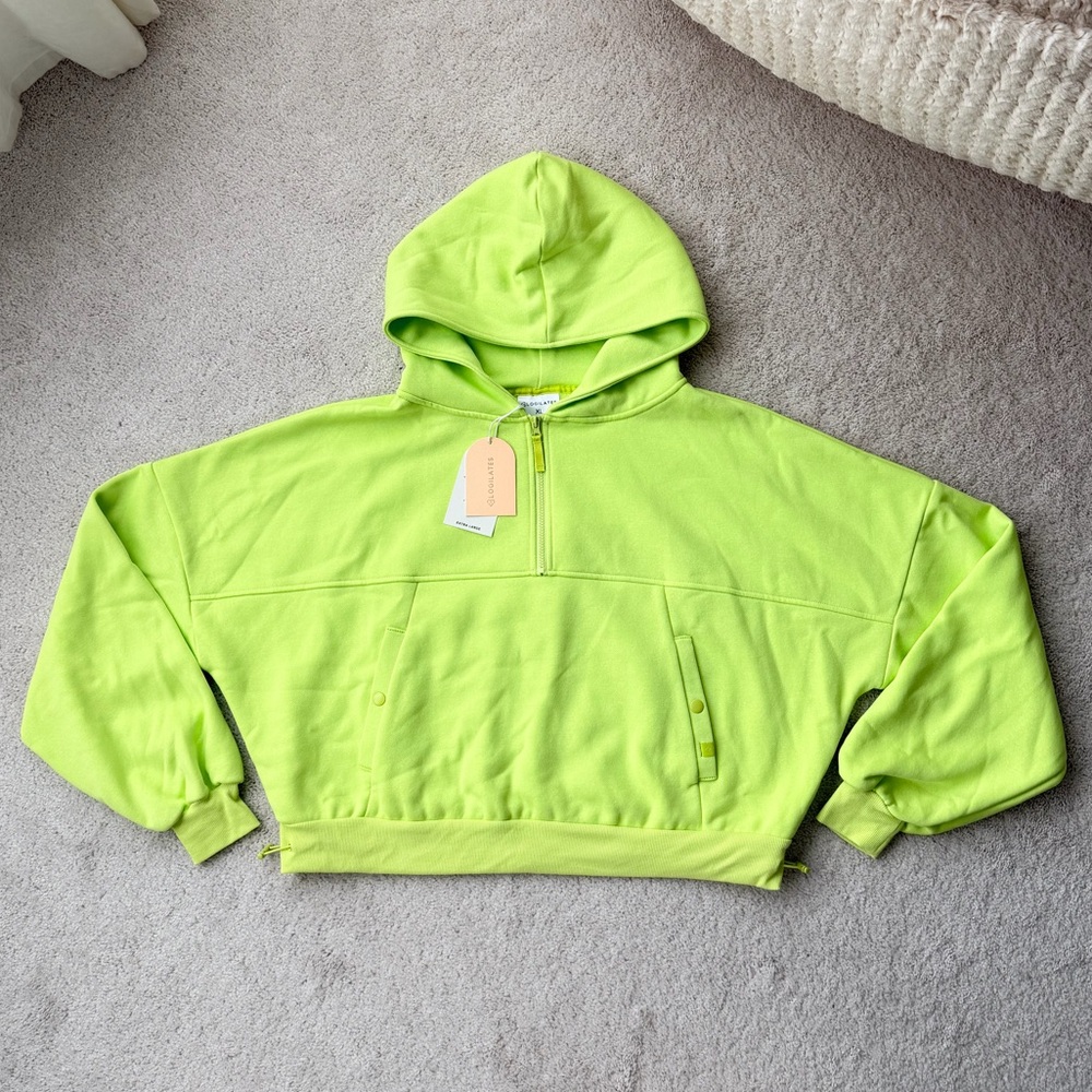 Blogilates Neon Lime Marshmellow Half Zip Hoodie